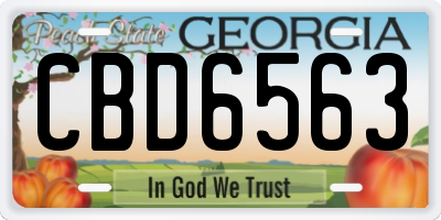 GA license plate CBD6563