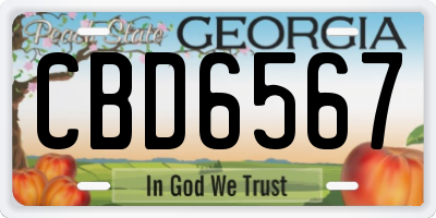 GA license plate CBD6567