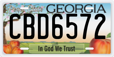 GA license plate CBD6572