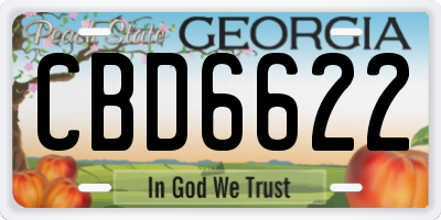GA license plate CBD6622