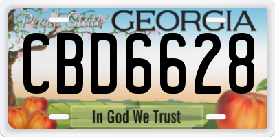 GA license plate CBD6628