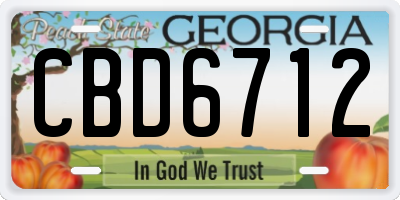 GA license plate CBD6712
