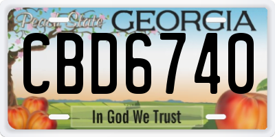 GA license plate CBD6740