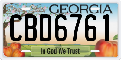 GA license plate CBD6761