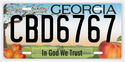 GA license plate CBD6767