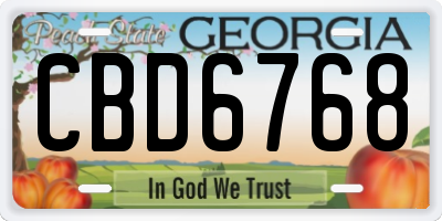GA license plate CBD6768