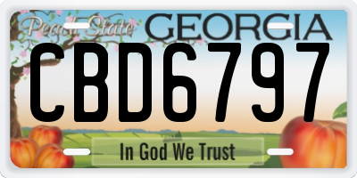 GA license plate CBD6797