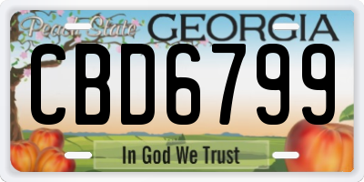 GA license plate CBD6799