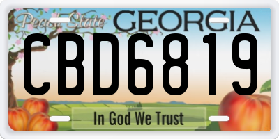 GA license plate CBD6819