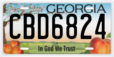 GA license plate CBD6824
