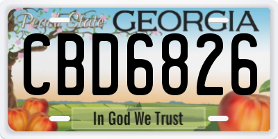 GA license plate CBD6826