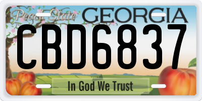 GA license plate CBD6837