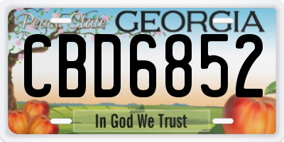 GA license plate CBD6852