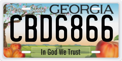 GA license plate CBD6866