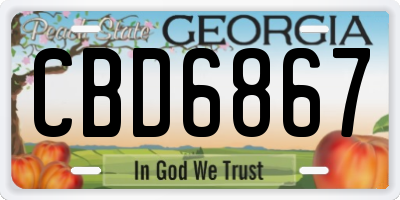 GA license plate CBD6867