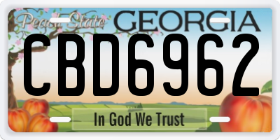GA license plate CBD6962