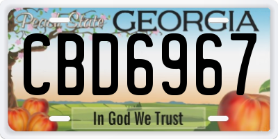GA license plate CBD6967