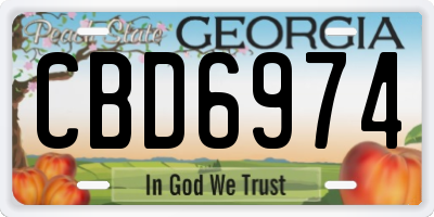 GA license plate CBD6974