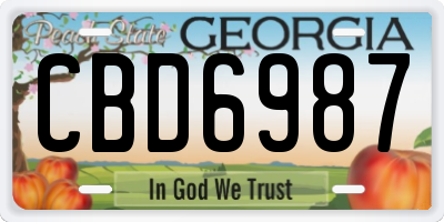 GA license plate CBD6987