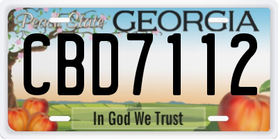 GA license plate CBD7112