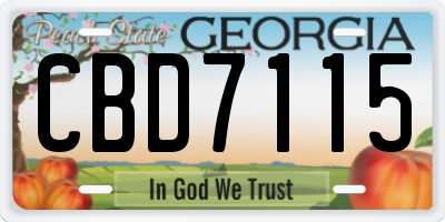 GA license plate CBD7115