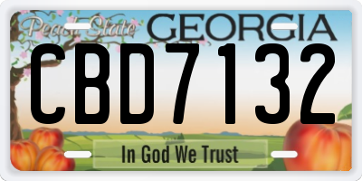 GA license plate CBD7132