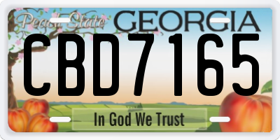GA license plate CBD7165