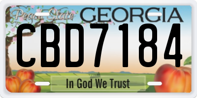 GA license plate CBD7184