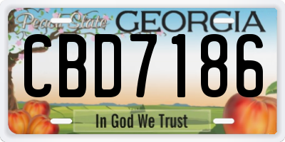 GA license plate CBD7186
