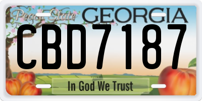 GA license plate CBD7187