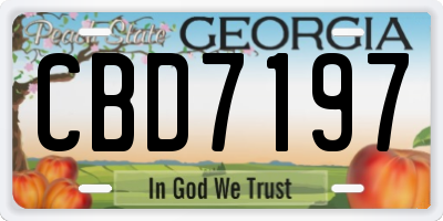 GA license plate CBD7197