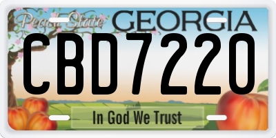 GA license plate CBD7220