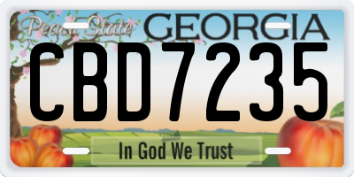GA license plate CBD7235
