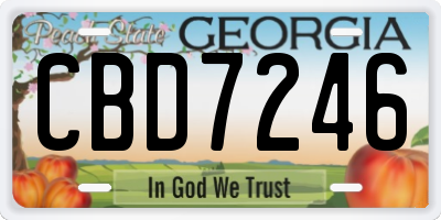 GA license plate CBD7246