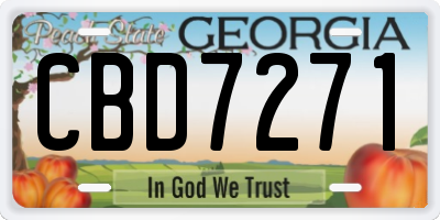 GA license plate CBD7271