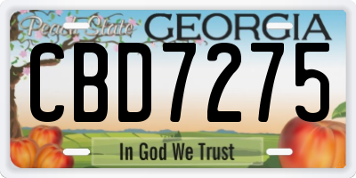 GA license plate CBD7275