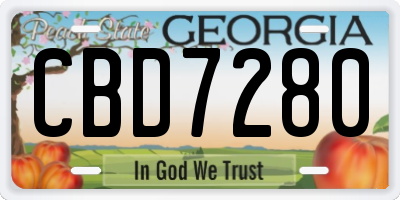 GA license plate CBD7280