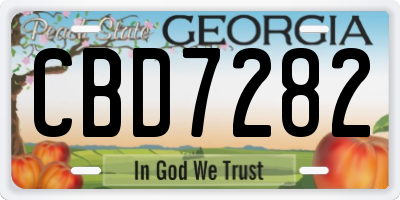 GA license plate CBD7282