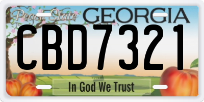 GA license plate CBD7321