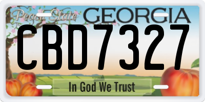 GA license plate CBD7327