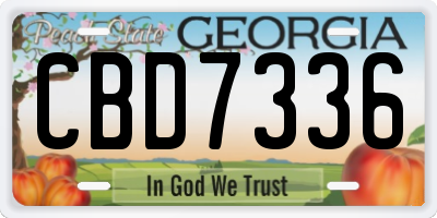 GA license plate CBD7336