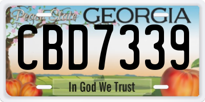 GA license plate CBD7339