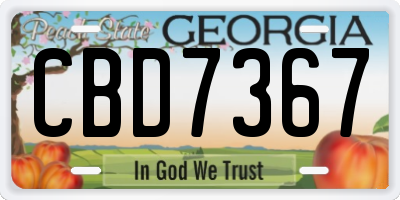 GA license plate CBD7367