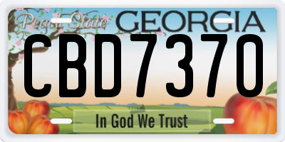 GA license plate CBD7370