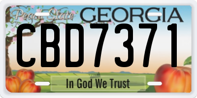 GA license plate CBD7371