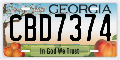 GA license plate CBD7374