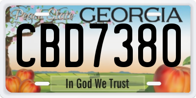 GA license plate CBD7380