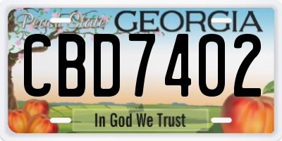 GA license plate CBD7402