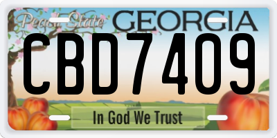 GA license plate CBD7409