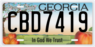 GA license plate CBD7419